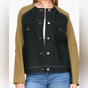 NWT Mixed Media Denim Bomber Jacket
Avec Les Filles